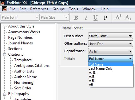 endnote styles