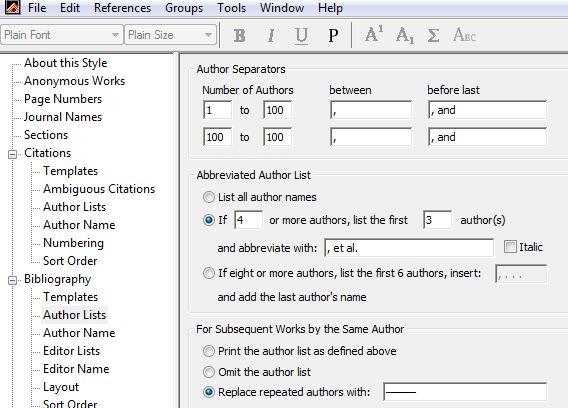 Formatting language to design citation styles