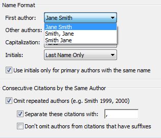 Stili: Author List & Name Form