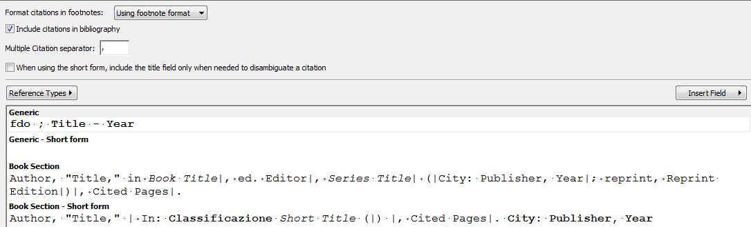 Citazioni in nota a piè di pagina o fine testo