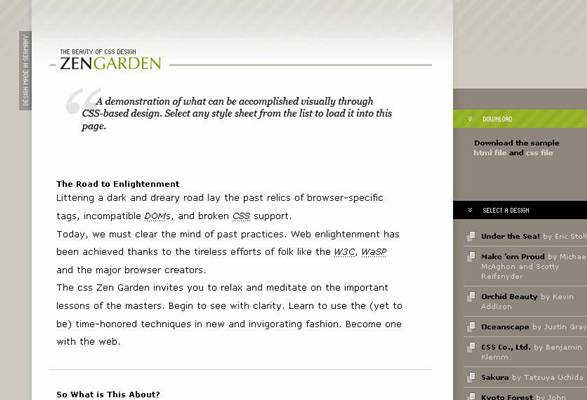 Schermata di CSS Zen Garden