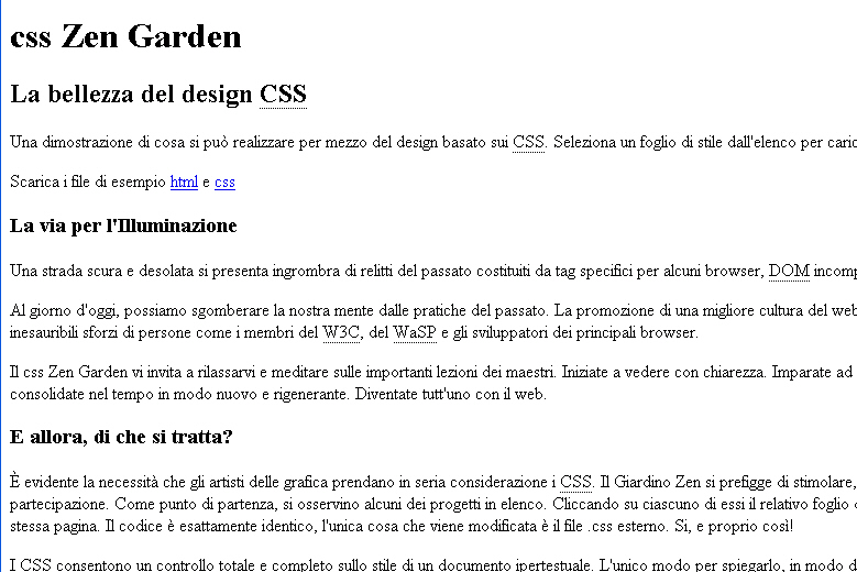 Schermata di CSS Zen Garden