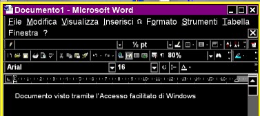 Schermata di Word in alto contrasto